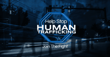 Help Stop Human Trafficking Shadowy People Crossing an Intersection with car lights visible, Human trafficking awareness Truckers against trafficking Combating human trafficking Human trafficking prevention Truckers as allies in the fight against human trafficking